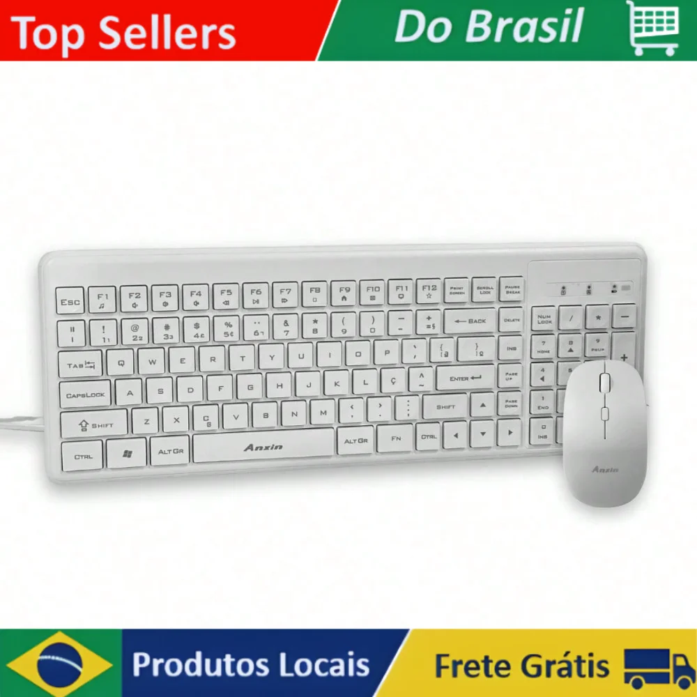 Teclado Compacto e Mouse Slim - Modelo C600 - Combinação Perfeita para Viagens de Negócios e Escritório