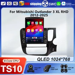 For Mitsubishi Outlander 3 XL RHD 2012-2025 Android 16 Navigation Multimedia Player Carplay 9inch Car Radio GPS 5G Bluetooth
