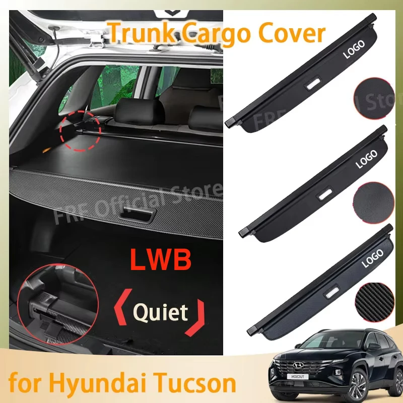 

For Hyundai Tucson LWB NX4 2021 2022 2023 2024 Accessories Carbon Fiber Trunk Curtain Mat Rear Curtain Retractable Anti-peeping