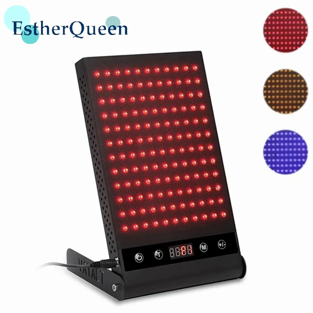 EstherQueen Facial Red&Yellow&Blue LED Infrared Treatment Light for Improving Skin Wrinkles and Accelerating Blood Circulation