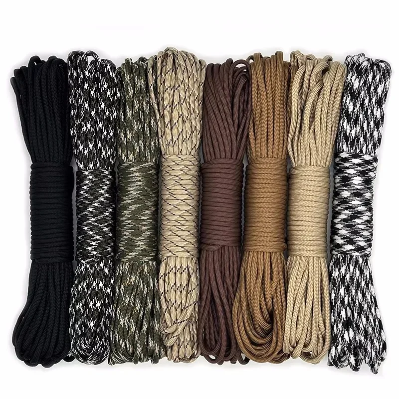 550 Paracord 7 Strand 4mm taktyczna wojskowa linka spadochronowa akcesoria kempingowe Outdoor Survival DIY bransoletka lina — zdjęcie 2
