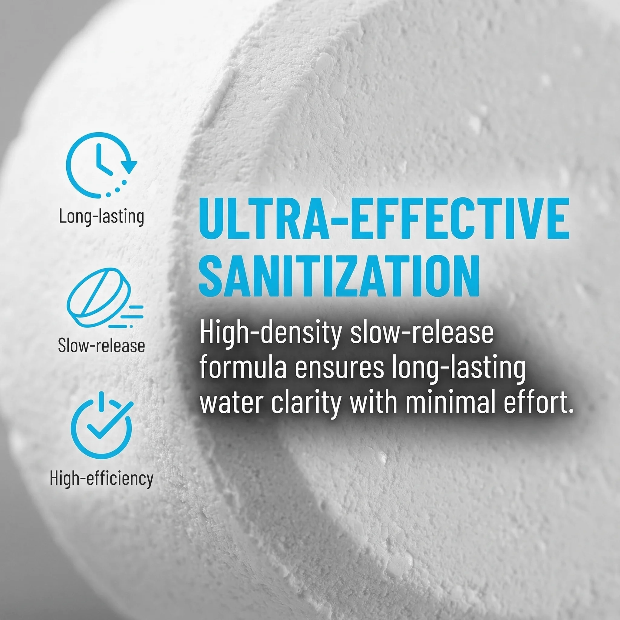 3 Inch 50 lb  Chlorine Tablets , Slow Dissolving Pool Chlorinating Tabs for Swimming Pools