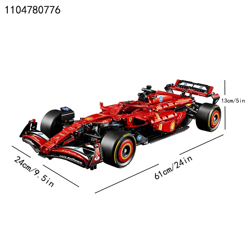 1361 قطع SF-24 الأحمر الرياضة سباق السيارات اللبنات مجموعة سوبر سيارة الطوب لعب للكبار الاطفال الهدايا متوافق مع مجموعة 42207