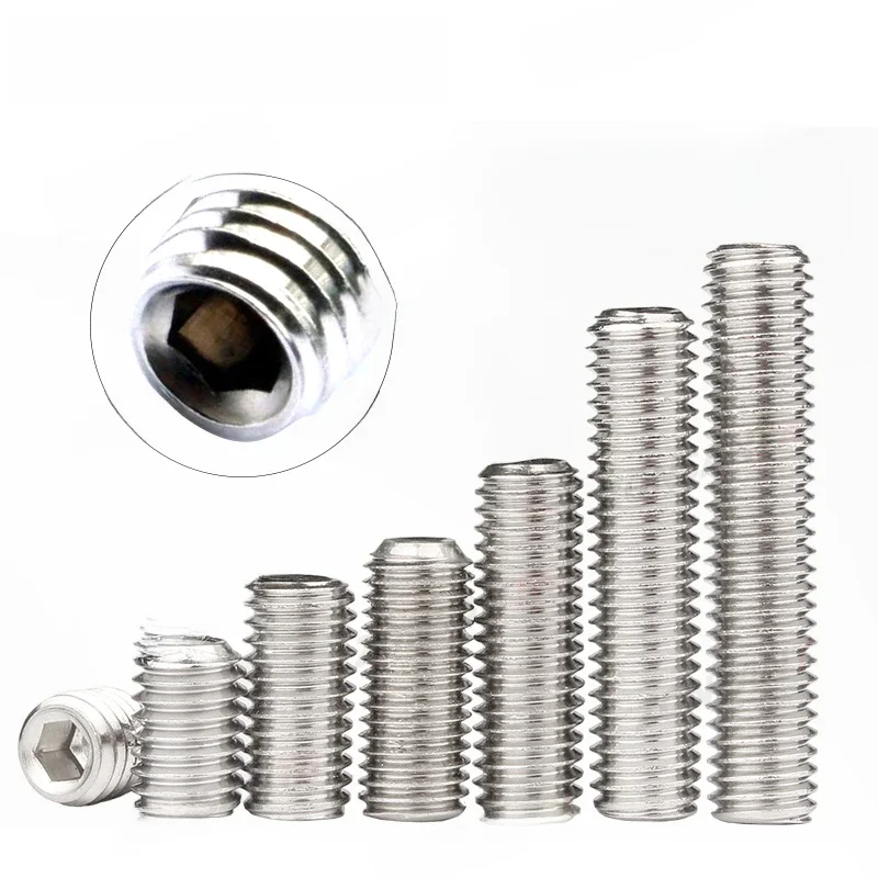 ZONSANTA Madenschraube M2 M2,5 M3 M4 M5 M6 M8 DIN916 304 Edelstahl Sechskant Innensechskant Innensechskant DIY Set Türgriffe Bolzen
