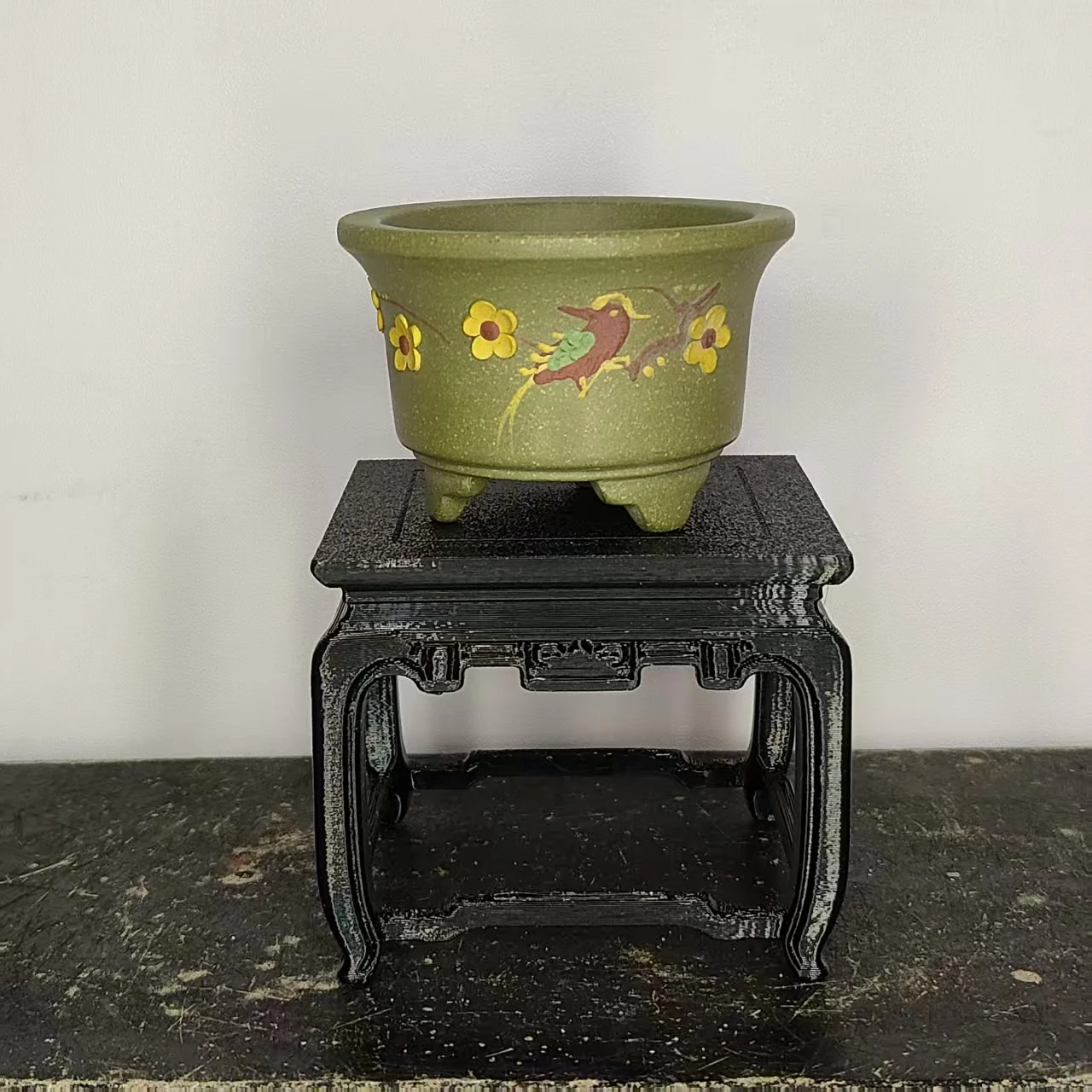 

Мини-ручной рисунок, фиолетовая глина, неглазированный горшок для бонсай