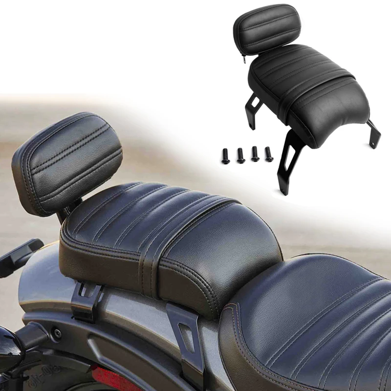 Panical Rear Passenger Seat Backrest Sissy Bar For Indian Scout Bobber 2018-2024 Brown Black