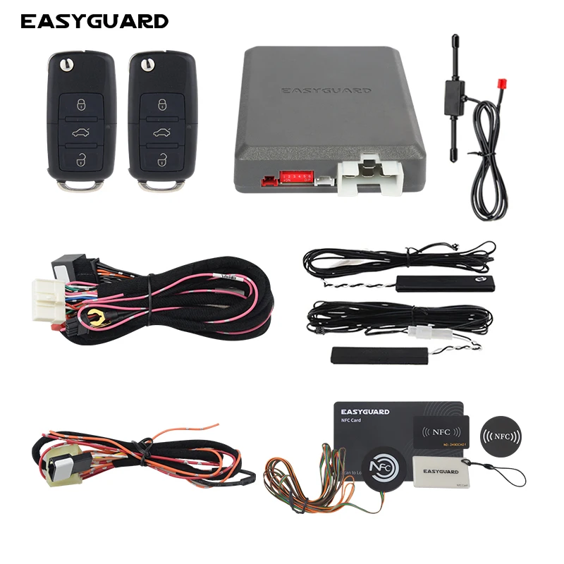 EASYGUARD CAN BUS Plug & Play auto start fit for VW MAGOTAN 17-18/Sagitar 14-19 with oem start stop button PKE car alarm system