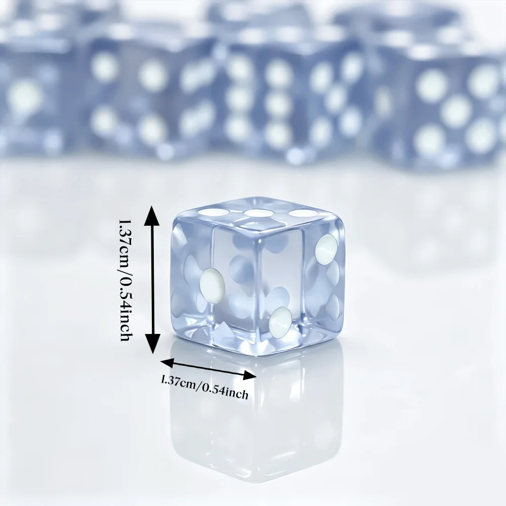 10Pcs Ice Crystal White Dot Polyhedral Dice Set RPG Dice for Board Games Dungeons and Dragons Role Playing Family Game Night