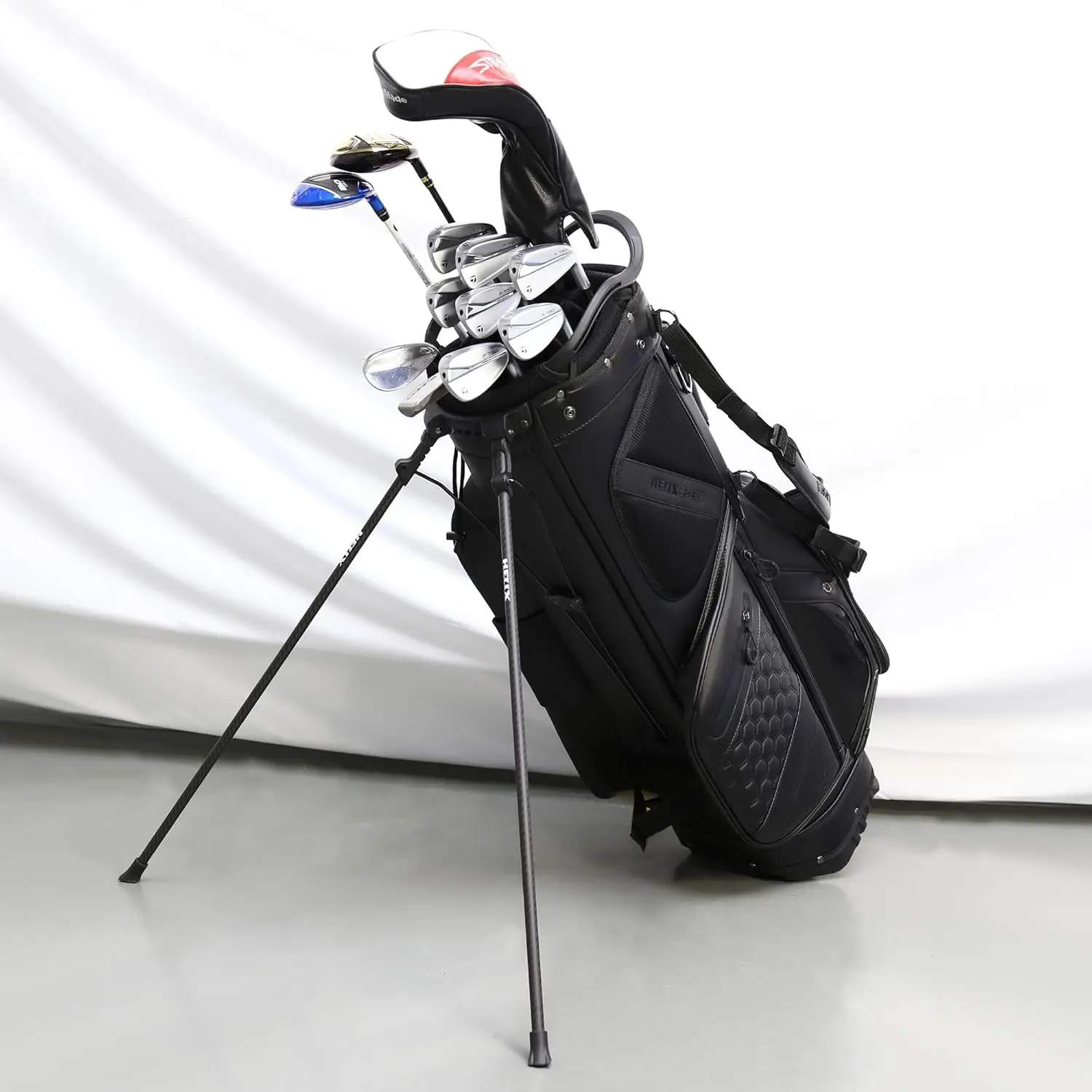 HELIX Lightweight 14 Way Full Length Dividers PU Leather Golf Stand Bag for Men Easy to Clean