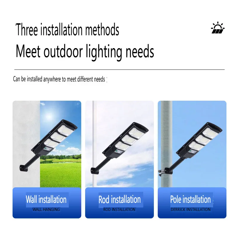 LED Solar Lights Outdoor Waterproof Motion Sensor Street Lighting With 3 Mode for Garden Patio Path Remote Control Yard Light