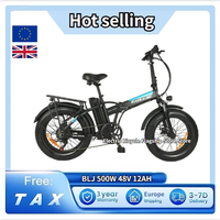 BLJ DZ2001 Folding Mountain Electric Bike 20*4.0 Inch Wide Tire 48V 12Ah 500W 45km/h Max Speed 30-40km Endurance Disc Brake