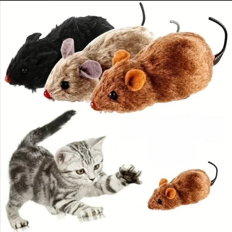 1Pc Grappige Levensechte Pluche Muis Running Rat Speelgoed voor Katten Honden Staart Muis Huisdieren Kinderen Willekeurige Kleur - afbeelding 2