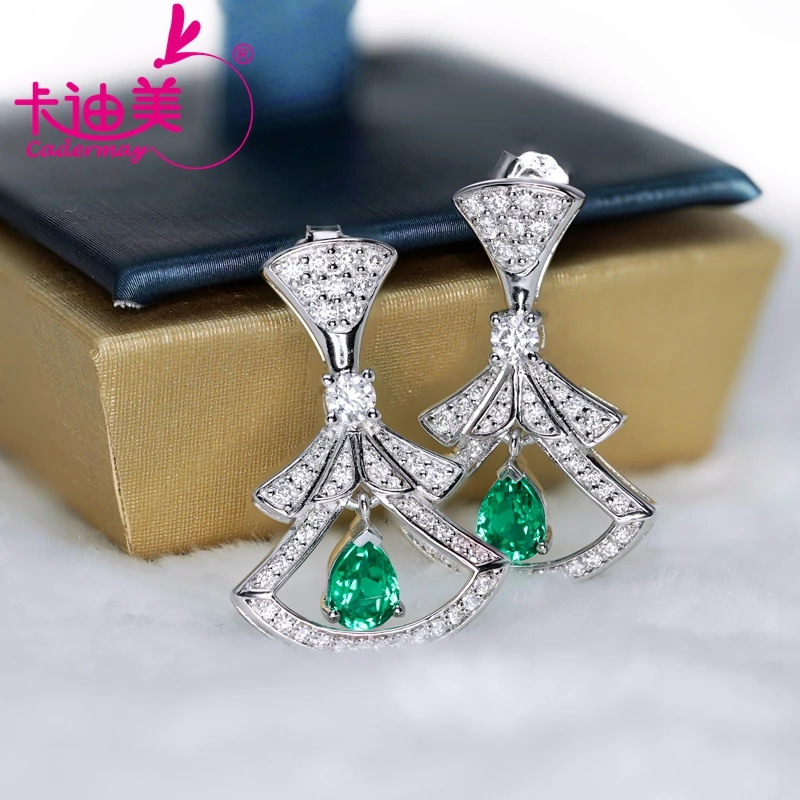 

CADERMAY Customized Smart Jewelry 925 Sterling Silver Skirt Shape Moissanite Earrings Gift Christmas Trees For Women