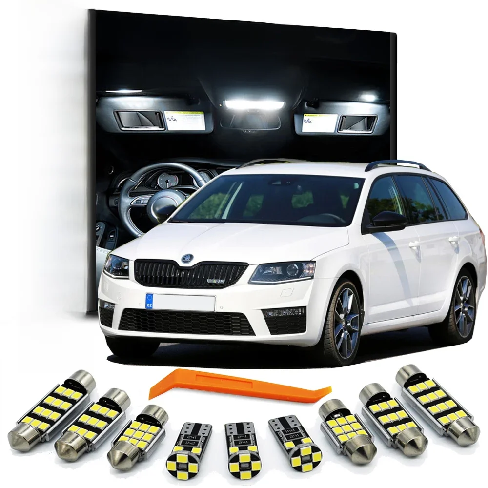 ZITWO Komplettes LED-Innenraum-Dome-Kartenlesungs-Fuß-Glühbirnen-Set für Skoda Octavia 3 MK3 III A7 Limousine Combi 2013-2018 2019 2020