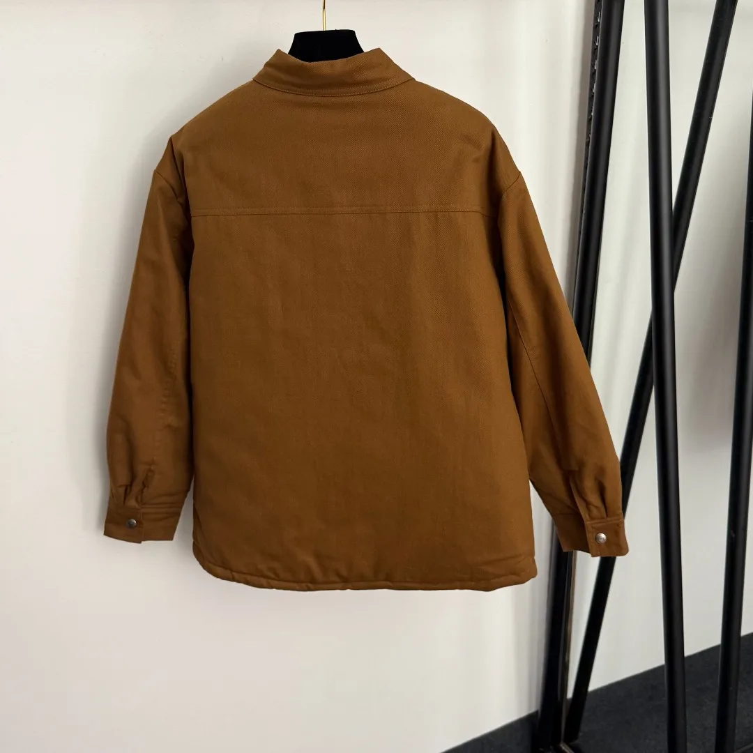 

2025 Winter and New High Street Collar Lapel Long-sleeved Cotton-padded Jacket with Zipper