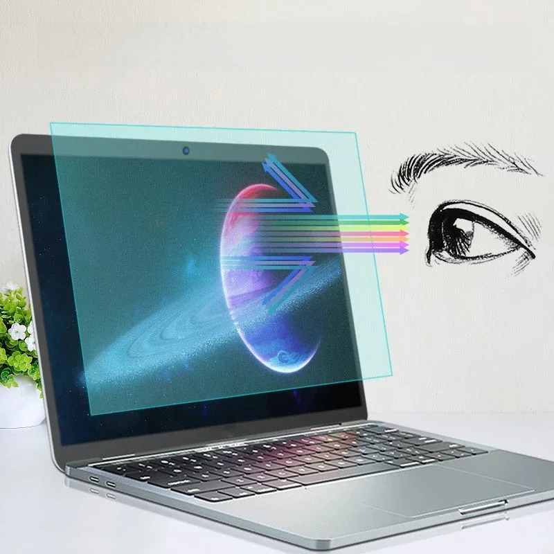 Anty niebieskie światło ochraniacz ekranu do laptopa 14 15.6 15 16 11 12 Macbook Air Pro 13 cali M1 M2 antyrefleksyjna/odblaskowa matowa folia wodoodporna Anti-fingerprint — zdjęcie 2