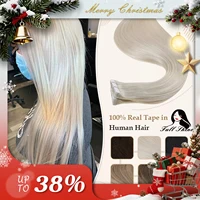 Cinta de brillo completo en 100% cabello humano Remy liso Rubio de doble cara cómoda cinta Natural sedosa ins para mujeres