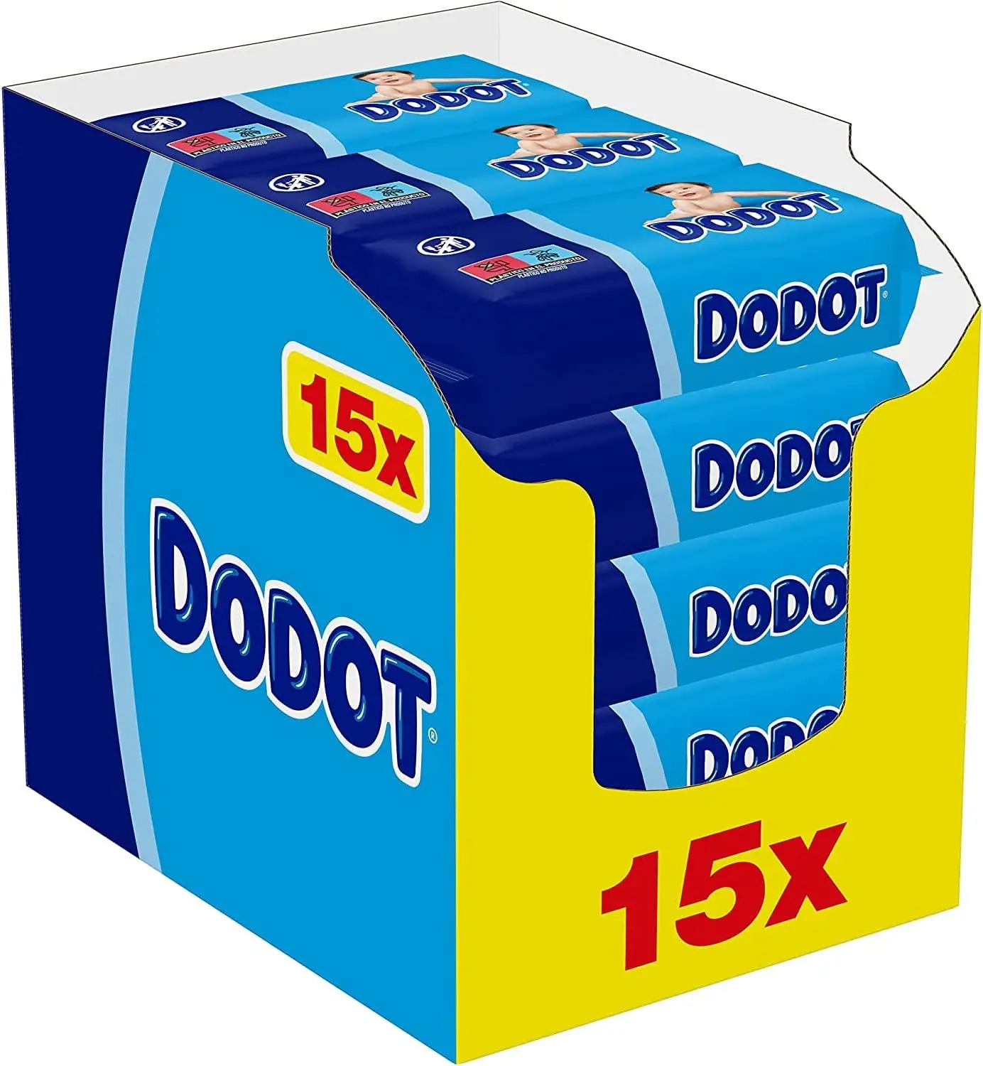 Dodot Toallitas para Bebé, 960 Toallitas, 15 Paquetes (15x64), Limpieza e Hidratación en Cada Pasada