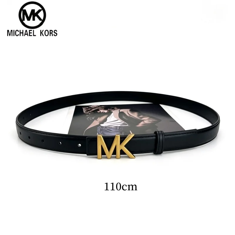 MICHAEL KORS women's casual fashion retro letter gold belt wallet MK suit dress versatile commuting simple decoration belt walle