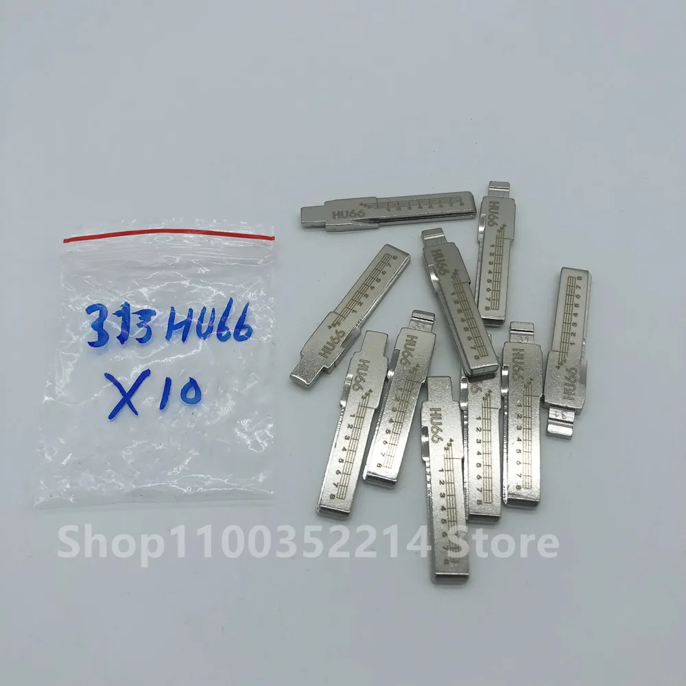 10pcs Engraved Line Key Blade HU66 Scale Shearing Teeth Cutting Key Blank 2 IN 1 Lishi HU66 #31 For Audi  Skoda Bently