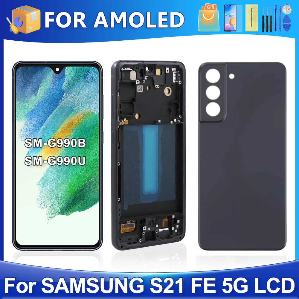 S21 FE 5G For Samsung For AMOLED S21FE 5G G990B G990U G990W LCD Display Touch Screen Digitizer Assembly Replacement