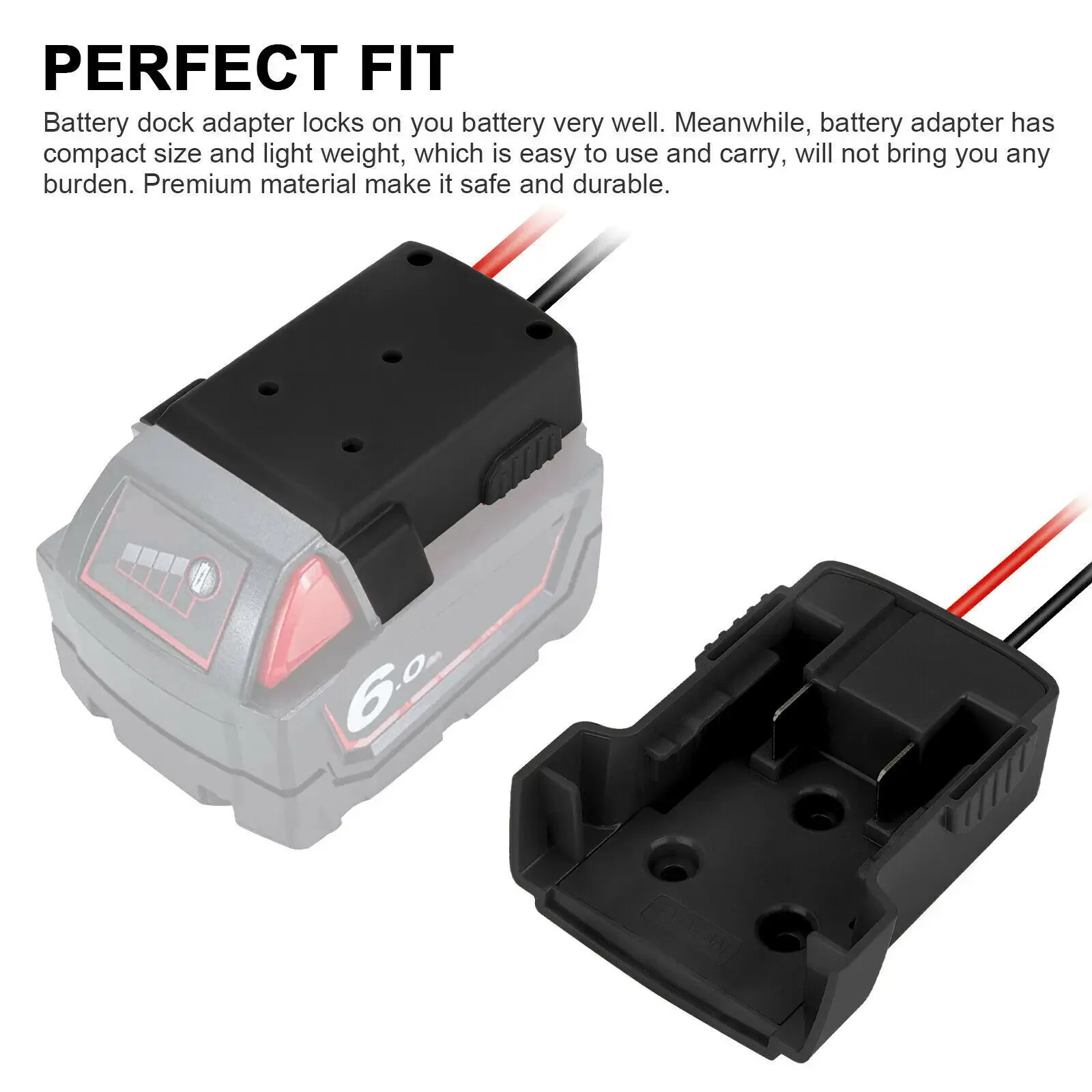 Adaptador de batería para Milwaukee M18 XC18, convertidor de batería de iones de litio de 18V, herramienta eléctrica DIY, Conector de cables de 14 Awg, Venta caliente