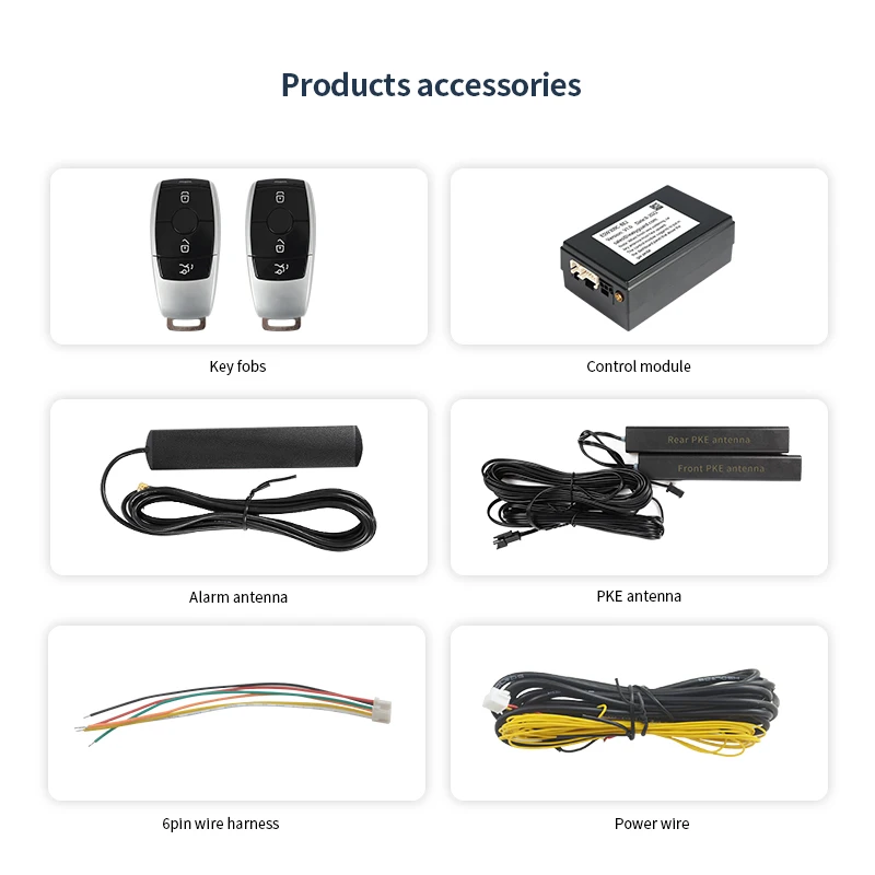 EASYGUARD Universal Smart Key PKE kit for 2014+ Benz FBS4 cars with factory OEM push start button