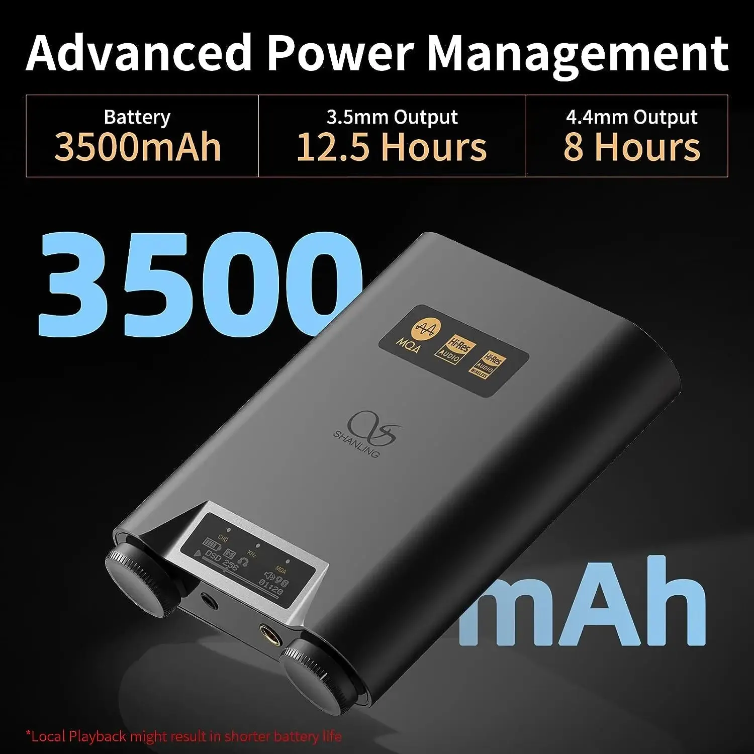 SHANLING H5 Hi-Res Bluetooth 5.0 HIFI Headphone Amplifier Player MQA Decoder Dual AK4493SEQ USB DAC RCA 3.5m4.4mm PCM768 DSD512