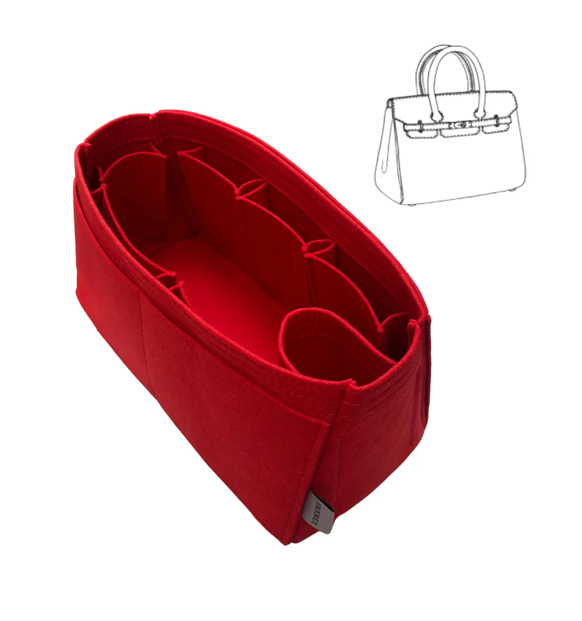 For H Birkin 25 30 35 40 Organizer Insert Bags Organizer Makeup Handbag Organize Portable Cosmetic Base Shape-Handmade