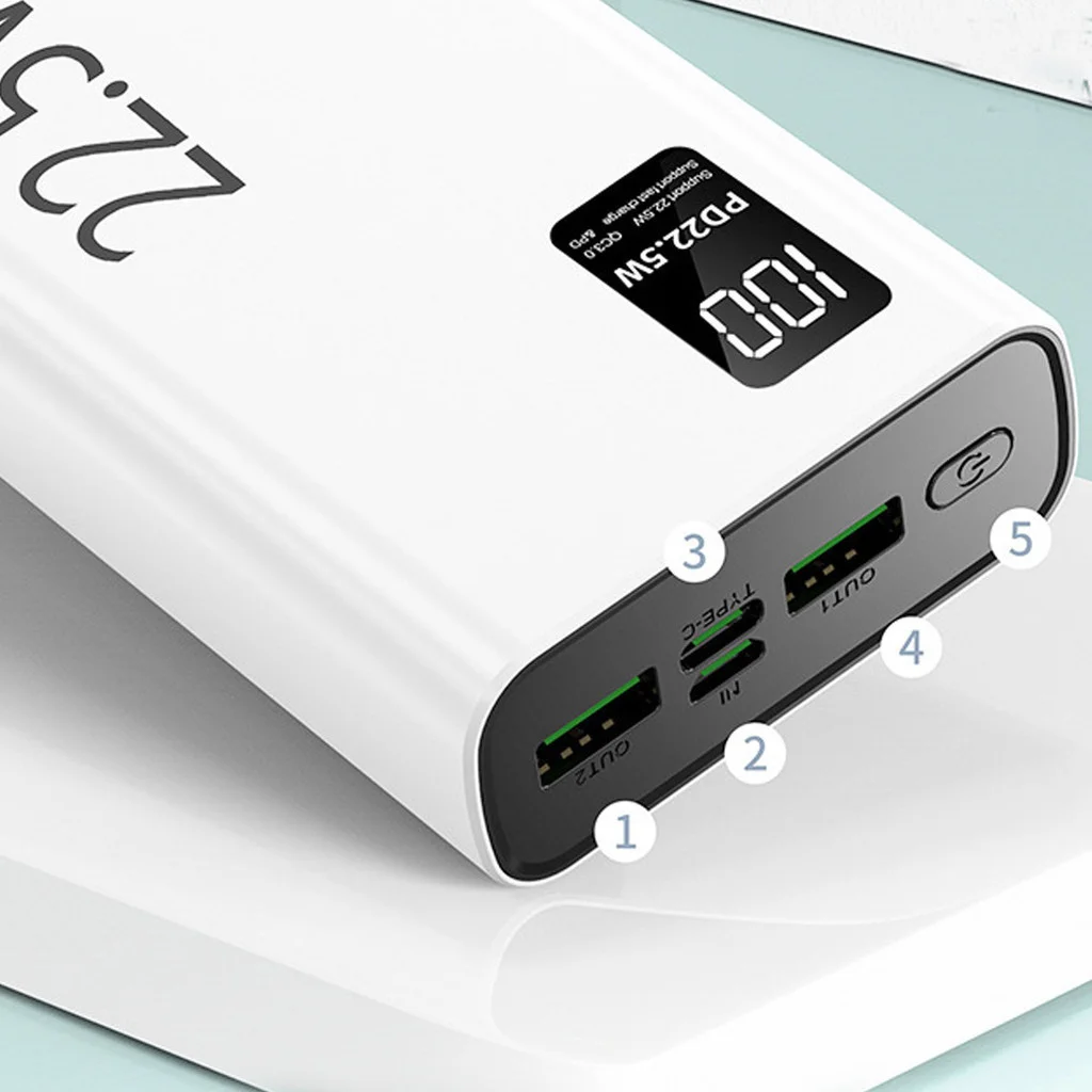 شاحن توربو محمول بقدرة 20000 مللي أمبير في الساعة مع شاشة LCD: أصلي 100%، تصميم مدمج وشحن سريع للغاية