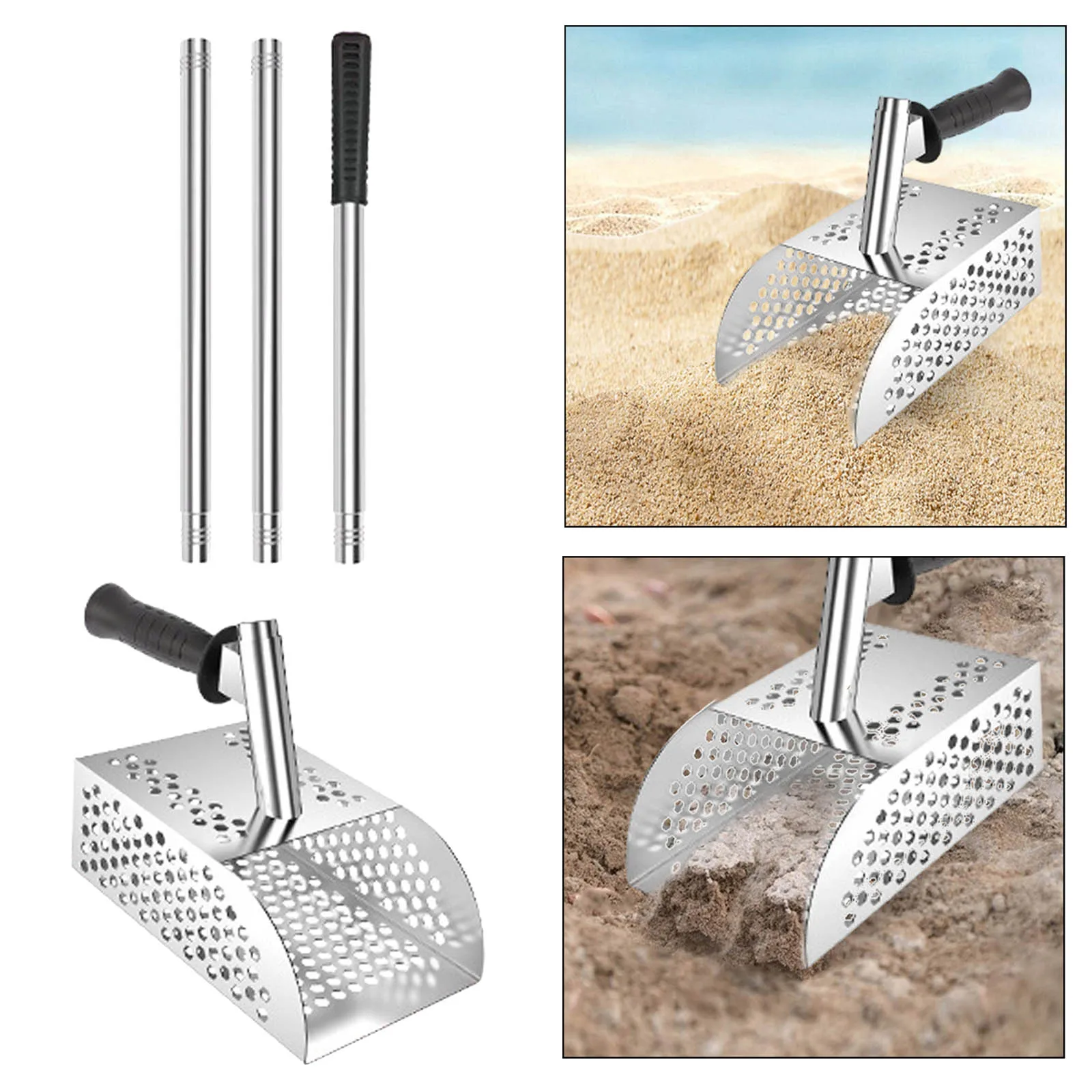 

Металлическая лопата для песка из нержавеющей стали, песочные часы, пляжные сокровища, охотничий песочный фильтр, золотой инструмент для игры в песок, сетчатая лопата для песка и пляжа