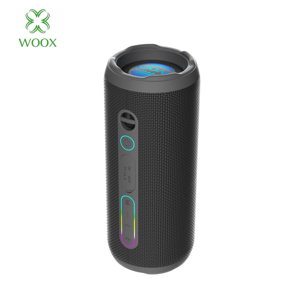 Altavoz Bluetooth inalámbrico WOOX de 12W*2 con luces LED de colores,reproductor de música HiFi portátil para exteriores,batería de 2200mAh 6horas de, altavoz estéreo TWS: ideal para fiestas, playa, piscina, camping y