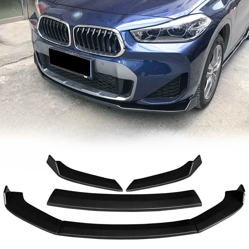 Do BMW X2 F39 2018 2019 2021 2022 Przedni zderzak samochodowy Splitter Lip Body Kit Spoiler Dyfuzor Osłona Carbon Look Akcesoria Czarny — 2