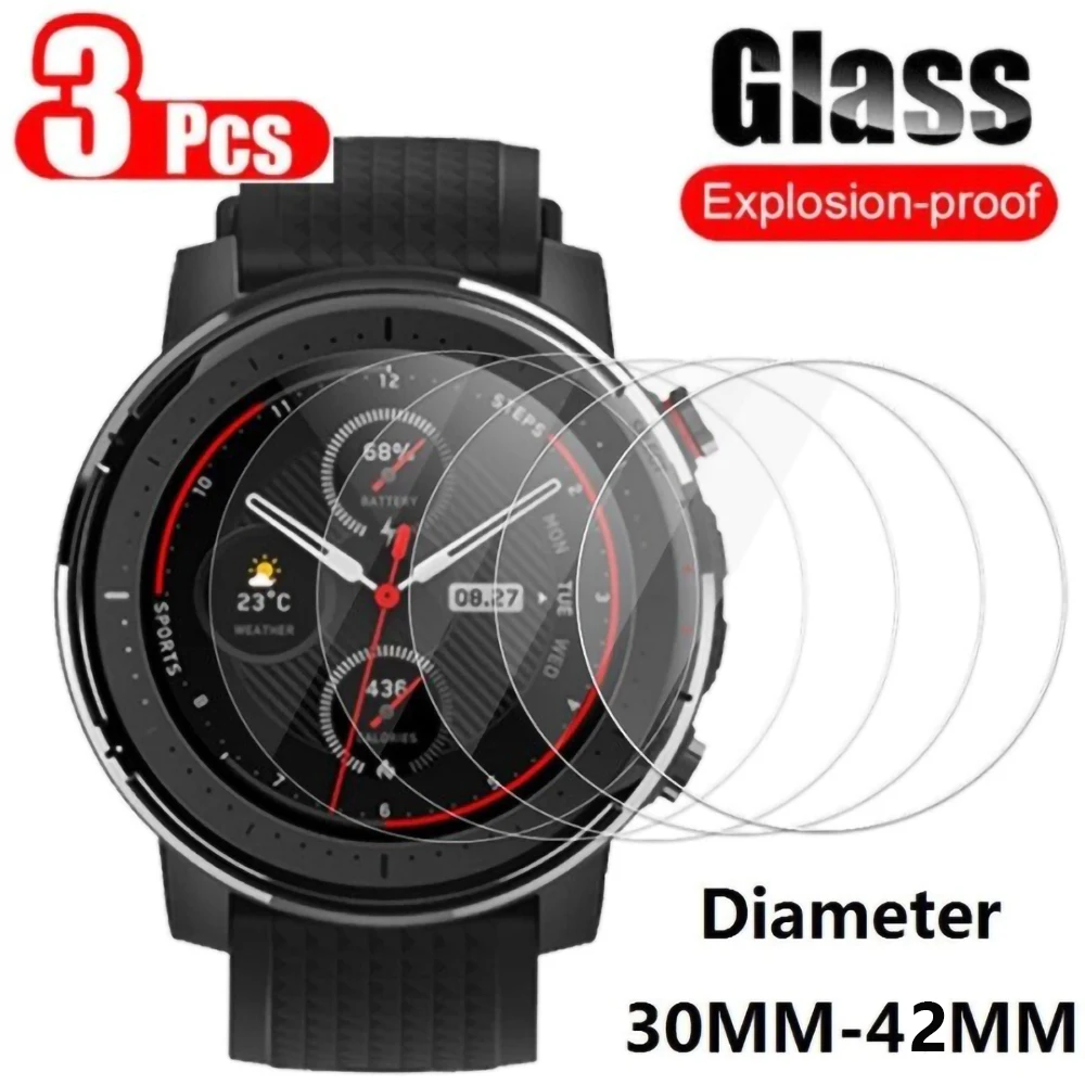 Gehärtetes Glas für Smartwatch, Smartwatch, Displayschutzfolie, Durchmesser 32 mm, 33 mm, 34 mm, 35 mm, 36 mm, 37 mm, 38 mm, 39 mm, 40 mm, 41 mm, 42 mm