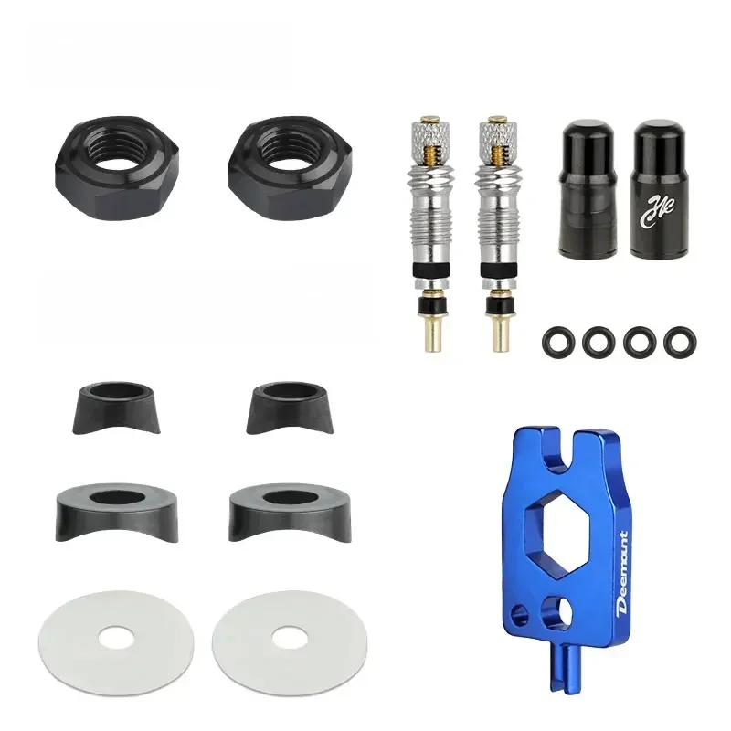 AliExpress DEEMOUNT Bicycle Valve Nozzle Parts Presta Inserts FV Stem Nuts O-ring Tubeless Convex Rim Concave Washers Wheel Sticker Schrader AV Caps