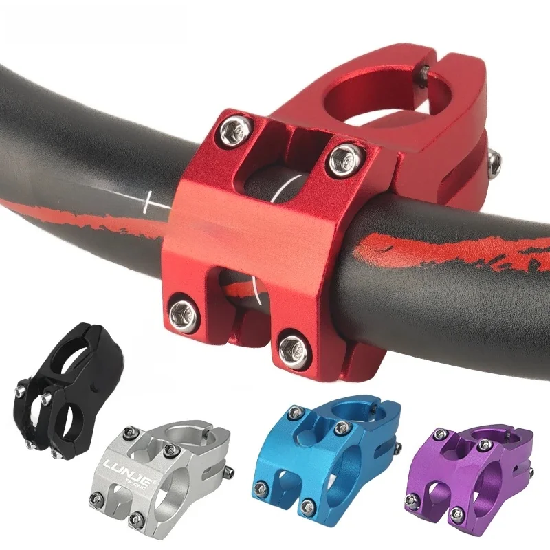 AliExpress LUNJE MTB Bike Handlebar Stem CNC Power Short 45mm Mountain Bicycle Bridge 25.4/31.8mm Pipe Cycling Stem Riser Table
