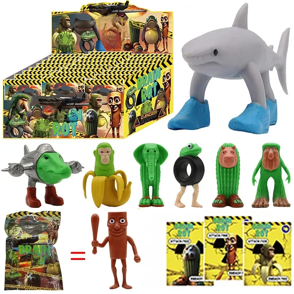 Boîte aveugle cerveau Tung Sahur figurine jouet Tralalero Tralala figurines Bombardino Crocodilo Shimpanzini Bananini modèle décor