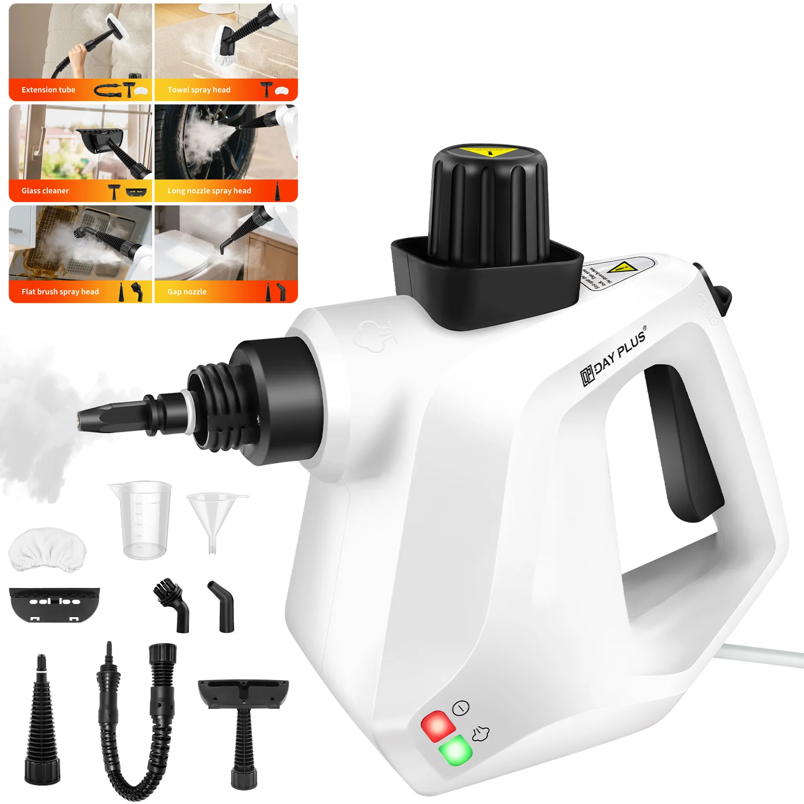 Nettoyeur vapeur portatif, nettoyeurs vapeur portatifs, pressurisés avec 9 accessoires et verrou de sécurité, nettoyeur vapeur portatif