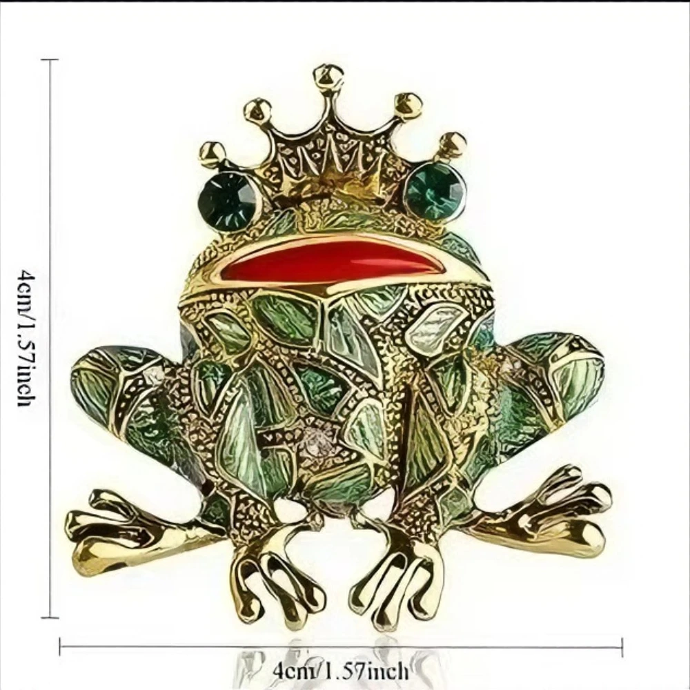 Vintage Black Frog Brooch Green Eyes Insect Toad Brooches for Men Women Kids Sweater Scarf Coat Accessories Jewelry Pins image 6