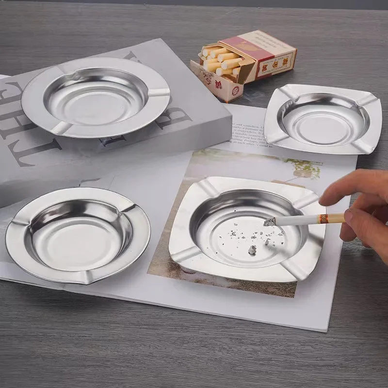 Cendrier en acier inoxydable, cendrier à cigarettes en métal, cadeau de Promotion