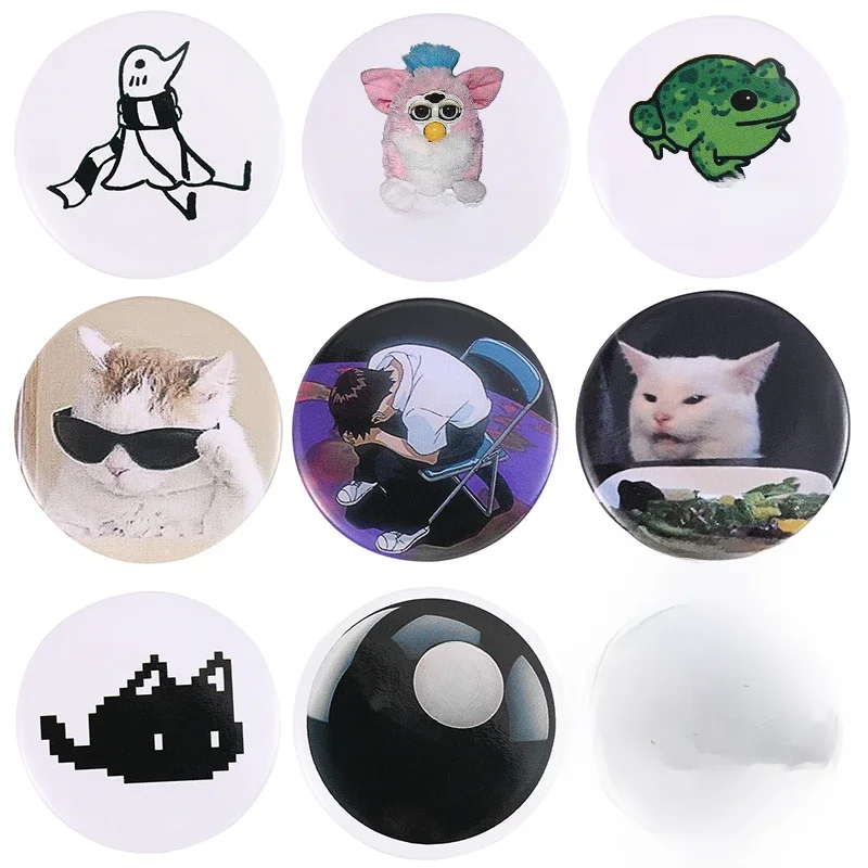 44mm Weißblech Pin Technoblade Never Dies Benutzerdefinierte Anime Old-school Brosche Lustige Katze