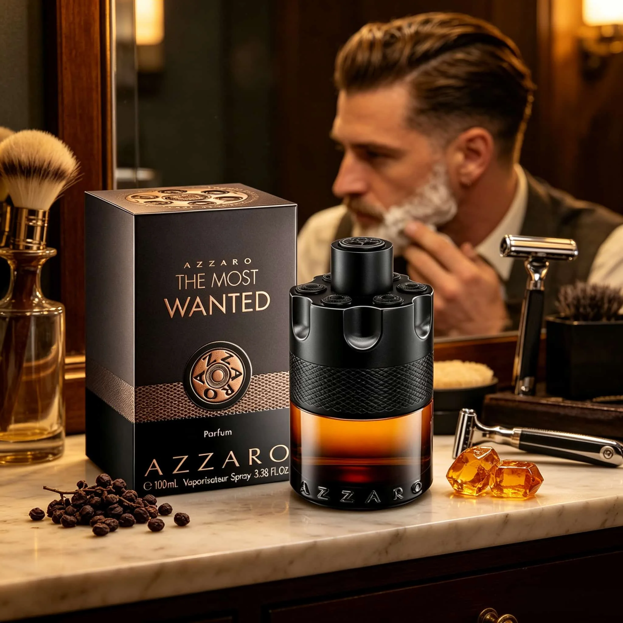 

azzaro Wanted Ultimate Men's perfume -3.4 oz. 100 ml, vanilla+smoked tobacco, spicy wood amber, domineering mature tough man fragrance, high-end man gift for self use collection fragrance