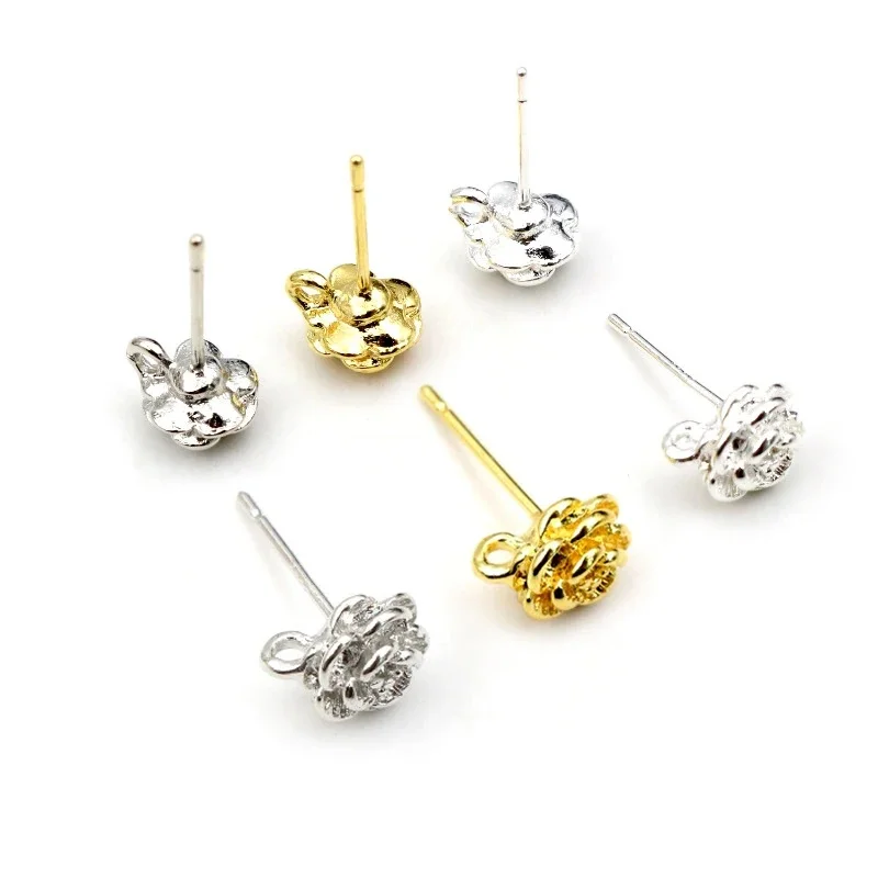 10 sztuk (5 par) 9*6mm złoty jasny srebrny ucha haki kolczyk przewody do Handmade kobiety moda biżuteria kolczyki — zdjęcie 2