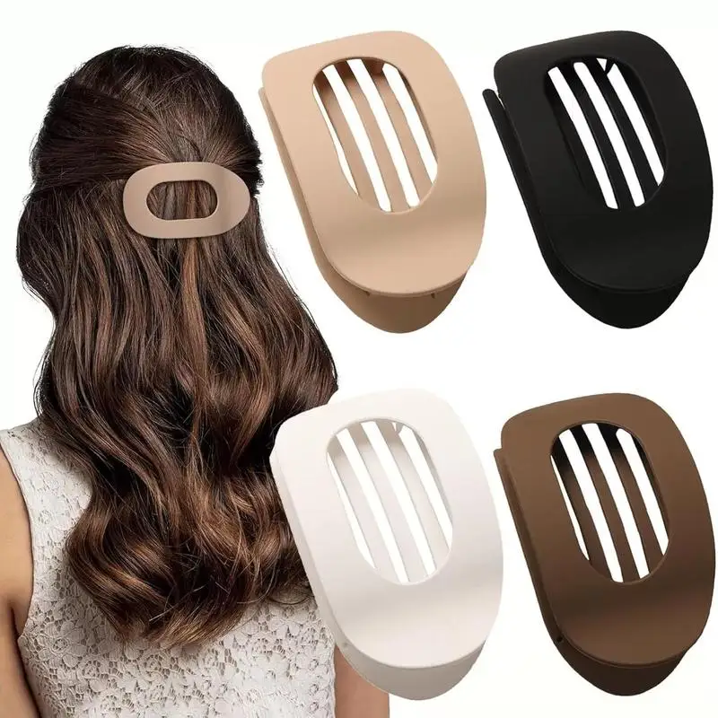 

4 Pcs Elegant Duckbill Hair Clip, Flat Round Claw Clip for Women, Designed for Strong Hold on Thick or Thin Hair, Effortless Sty