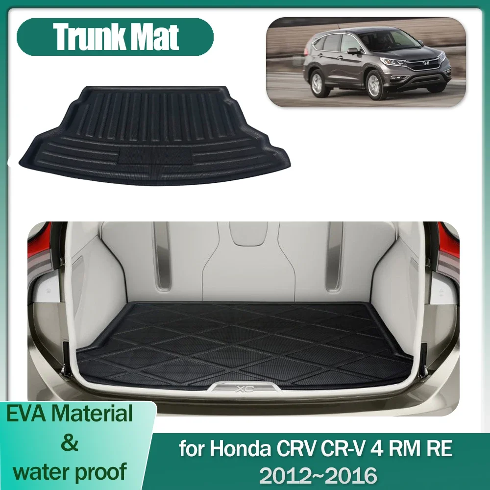 

Коврик в багажник автомобиля для Honda CRV CR-V 4 RM RE 2012 ~ 2016, подкладка для багажника, напольный ковер, водонепроницаемый чехол, поднос, аксессуары