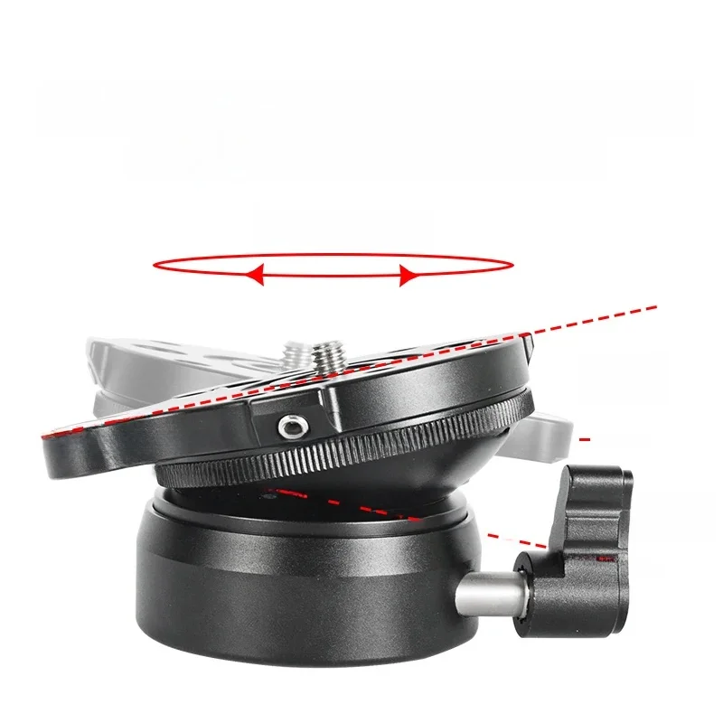 3/8" 1/4'' Stative Kopf Nivellierbasis Einstellplatte für DSLR-Kamera Einstellbar 15 Grad Tisch Halbkugeln Basis Aluminium
