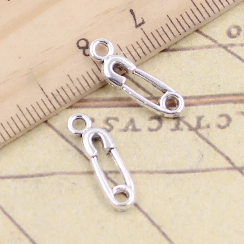 30 sztuk Charms agrafka pielucha dla niemowląt 19x6mm tybetański brąz kolor srebrny wisiorki antyczna biżuteria Making DIY Handmade Craft — zdjęcie 2