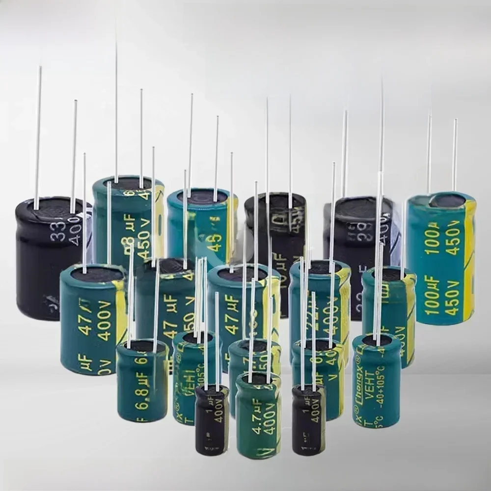100V 160V 200V 250V 400V 450V Aluminiowy kondensator elektrolityczny 1 2.2 3.3 4.7 10 22 33 47 68 100 120 150 220UF 330 470 1000 2200UF — zdjęcie 2