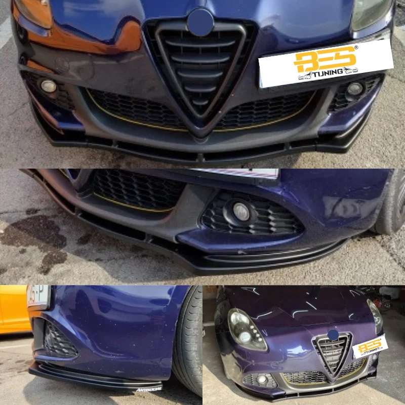 For Alfa Romeo Giulietta Front Bumper Lip Body Kit Spoiler Splitter Diffuser 3 Pcs High Quality ABS Plastic Professional Sport