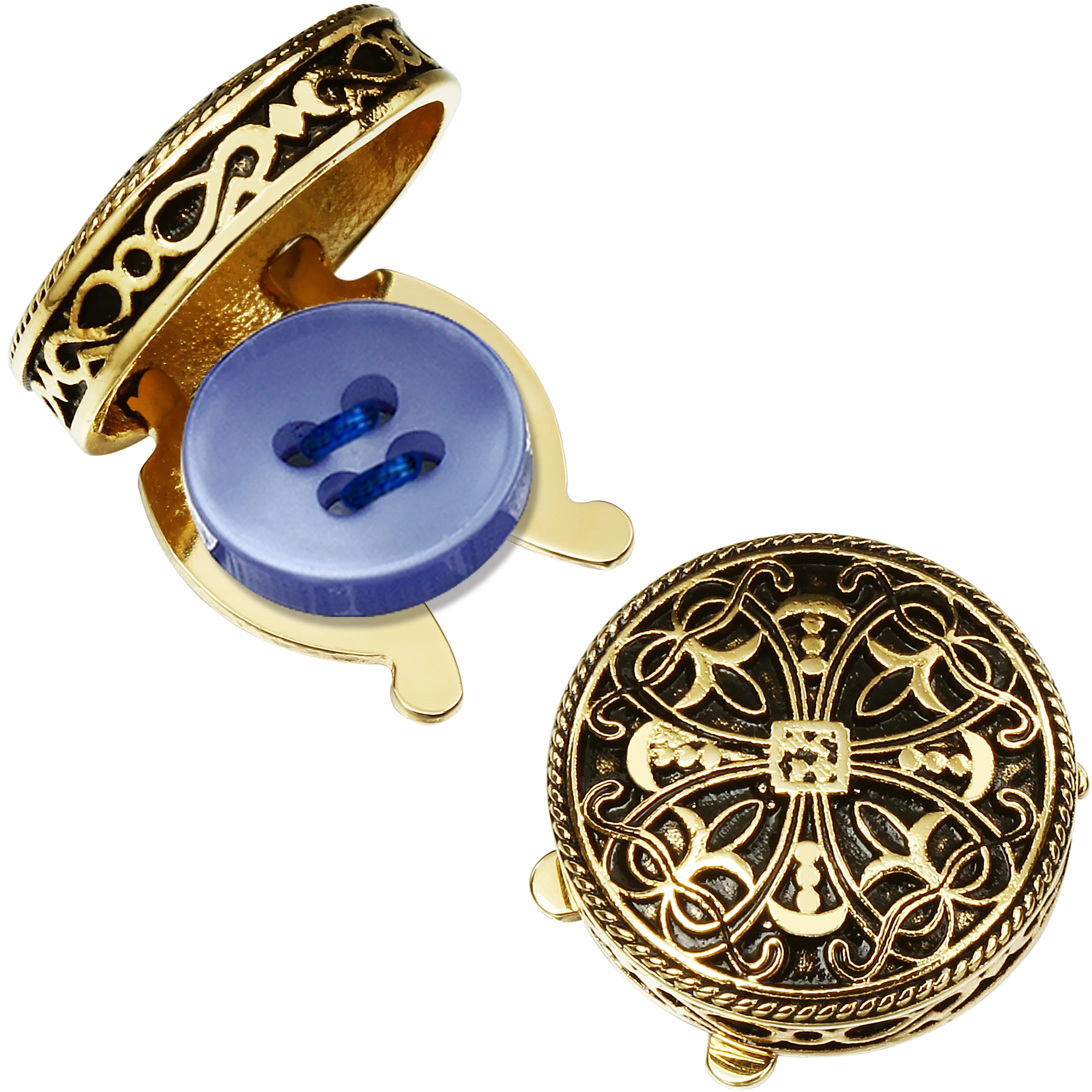 AMITER Mens Button Covers For Shirts with Vintage Enamel Hollow Pattern,Wedding Accessories Gifts